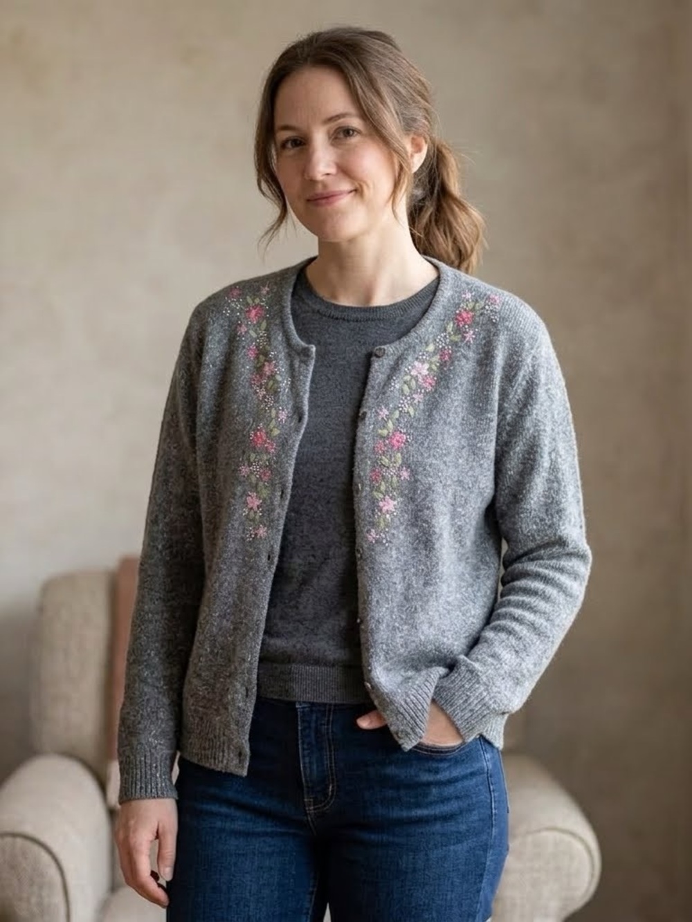 Silk Angora Blend Cottagecore Cardigan